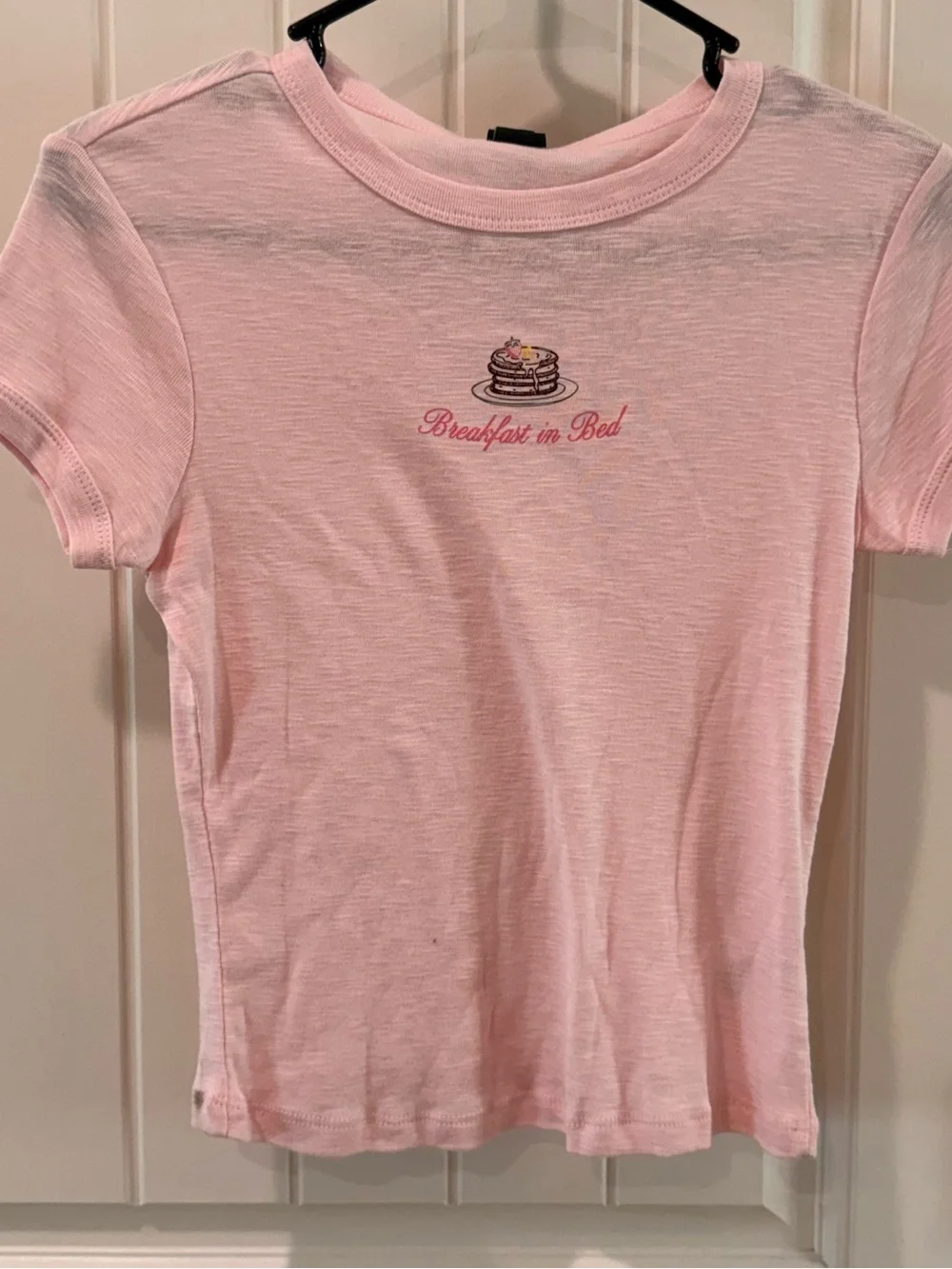 Wild Fable Breakfast In Bed Baby Pink Graphic Tee Women’s Medium NWT